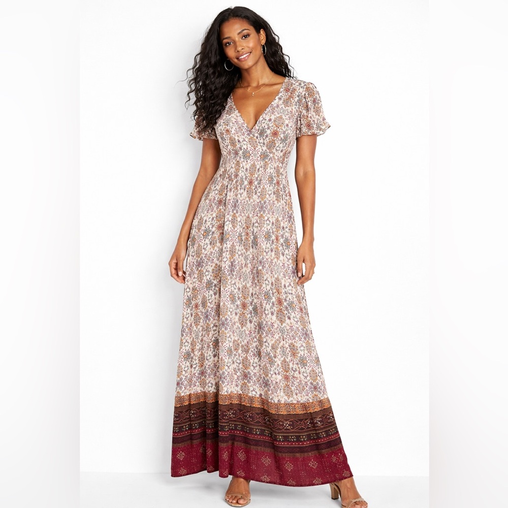 Patrons of Peace Women’s Bohemian Floral Maxi Dress